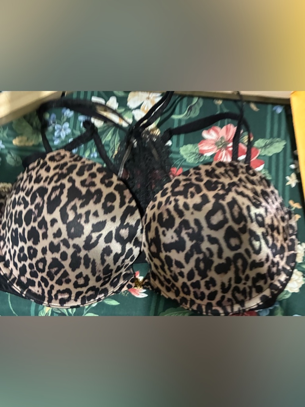 Victoria's Secret Leopard Print Padded Bra - Black & Tan
